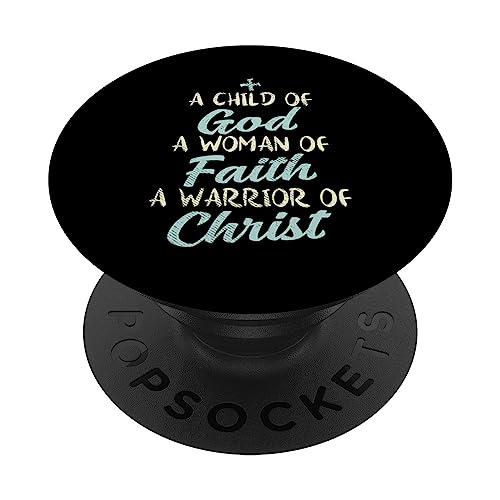 Child God Woman Faith Warrior Christ Jesus Christian Gift PopSockets Adhesive PopGrip - style: Adhesive PopGrip