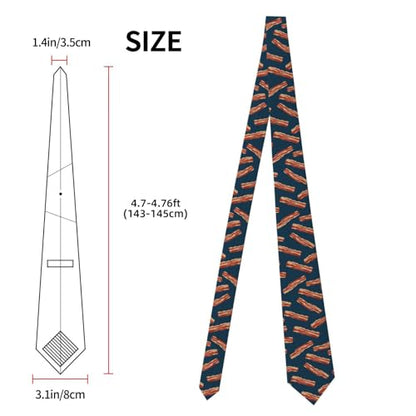 Men's Neckties, Novelty Printed Skinny Tie for Work Casual Party - color: Bacon