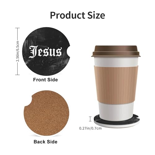 Car Coasters for Cup Holder 2 Pack - Jesus Faith - color: Jesus Faith