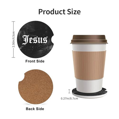 Car Coasters for Cup Holder 2 Pack - Jesus Faith - color: Jesus Faith