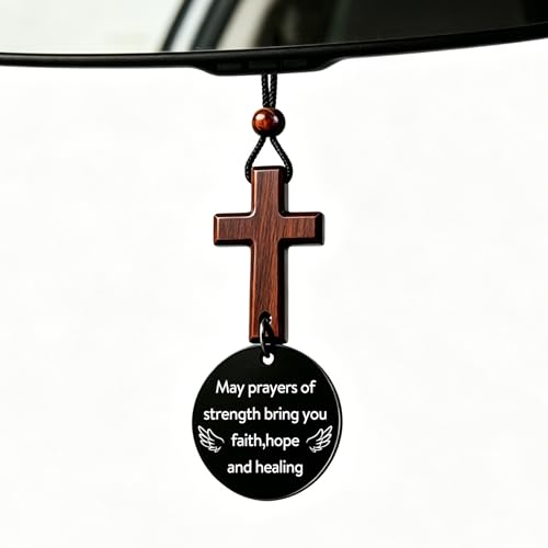 Cross for Car Mirror Hanging,Christian Gifts for Men,Christian Car Accessories,Truck Driver Gifts,Rear View Mirror Hanging Accessories,Religious Gift,Jesus Gift - color: May Prayers