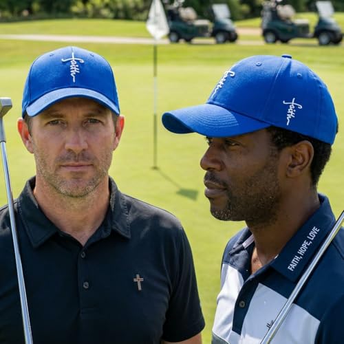 Christian Faith Cross Hats, Embroidered Baseball Caps for Men & Women - color: Blue