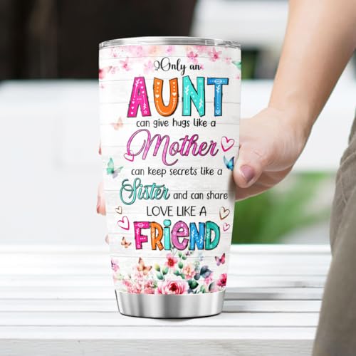 Auntie, Aunt Gifts, Tumbler 20 Oz With Lid And Straw, Best Aunt Like Mother - color: Aunt