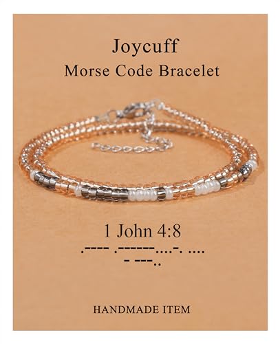 Inspirational Morse Code Bracelets for Women Funny Jewelry Birthday Gifts - color: 1 John 4:8