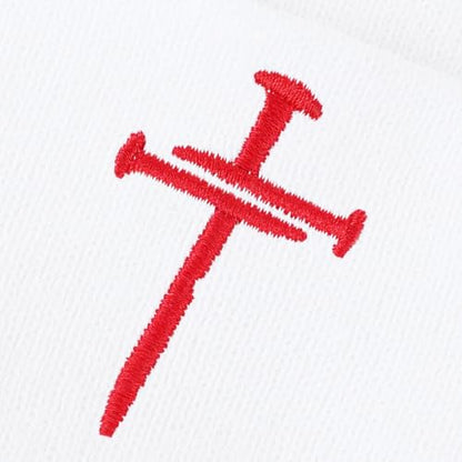 Christian Jesus Cross Beanie - Faith Winter Beanie Hats for Men Women - Religious Gifts for Christmas & New Years - color: Three Nails Cross/White