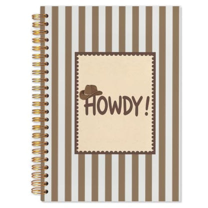 Howdy Western Spiral Notebook 5.5x8.3 - color: White Howdy Western Striped