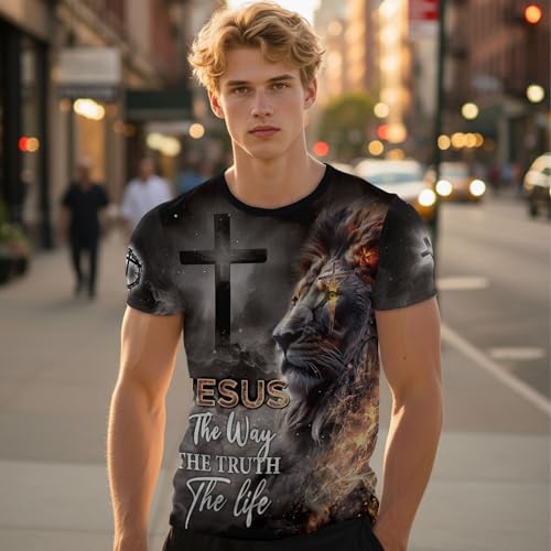 Jesus The Way The Truth and The Life Shirt, Religious Shirt for Men - color: Ds01, size: Small