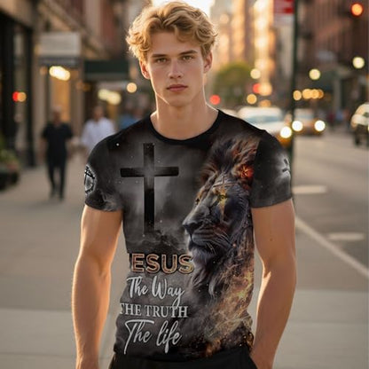 Jesus The Way The Truth and The Life Shirt, Religious Shirt for Men - color: Ds01, size: XX-Large