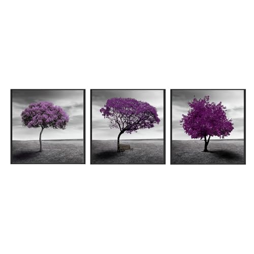 Modern Framed Wall Art Canvas Prints, Purple Tree Landscape - color: Purple Tree