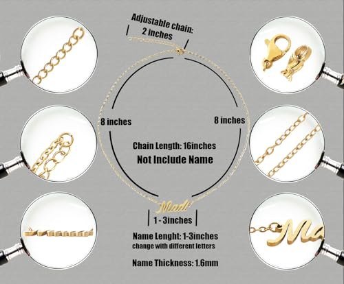 Aoloshow Personalized Name Necklace Custom Any Name Necklaces Jewelry for Womens New Mom Bridesmaid Gift - style: Gold - Alyssa