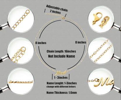 Aoloshow Personalized Name Necklace Custom Any Name Necklaces Jewelry for Womens New Mom Bridesmaid Gift - style: Gold - Alyssa
