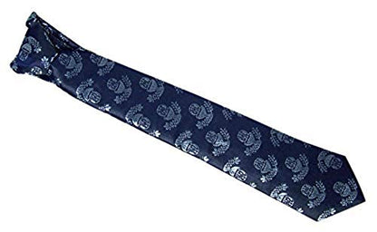 Navy Blue First Communion Tie for Boys with IHS Chalice Design, 13 1/2 Inch
