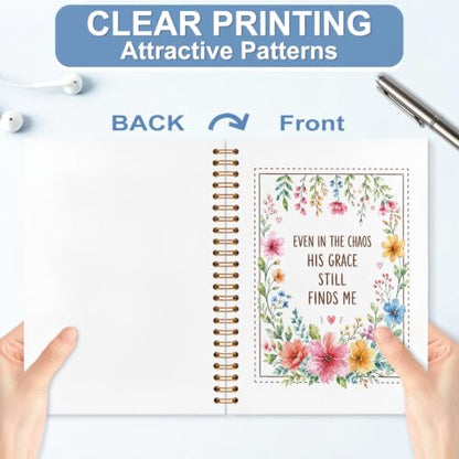 Christian Floral Bible Verse Notebook Journal for Women, 5.5x8.3 - color: white-Floral Bible Verse