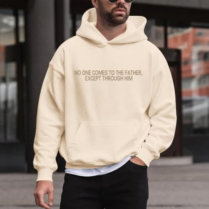 BeWithYou Christian Jesus Hoodies for Men Religious Faith God Sweatshirt Inspirational Bible Verse Graphic Hoodie Pullover - color: Apricot, size: X-Large