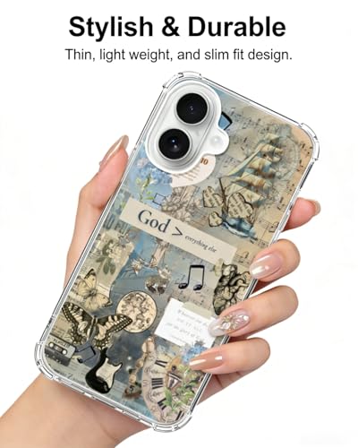 Blue Christian Phone Case Compatible with iPhone 17, God Bible Quotes Aesthetic Phone Cover for iPhone 17 - color: Blue Christian