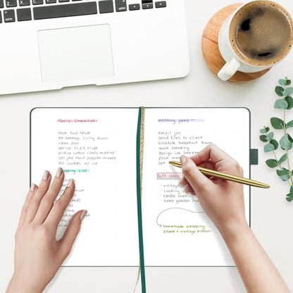 &And Per Se Dotted Journal Notebook, A5 Hardcover Aesthetic Dotted Notebook – 160 Pages 100gsm Thick Dot Grid Paper, 3 Sticker Sheets – Gift-Ready Journaling Kit for Women (Celestial Green) - color: d.Celestial Green, style: Dotted with Pattern