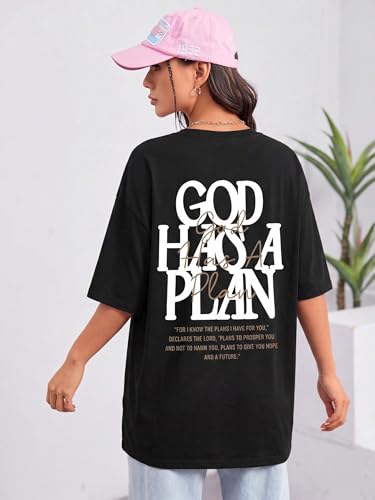 Christian Shirts for Women God is Good Shirt Oversized Jesus Faith Tshirt - color: B-black, size: XX-Large