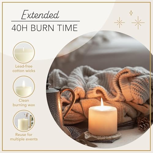 3 Pack Pillar Candles, Unscented Candles for Home, Church, Weddings Dinners and Home Decor, Dripless, Smokeless, and Clean-Burning (Ivory) - color: Ivory