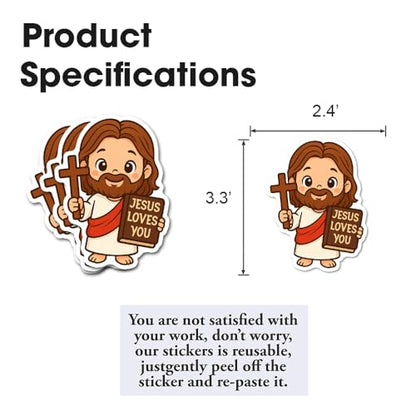 Jesus Love You Sticker 3Pcs Decals Vinyl Waterproof - Journaling Christian Jesus Sticker for Water Bottles, Phone Laptop - color: Jesus Positive