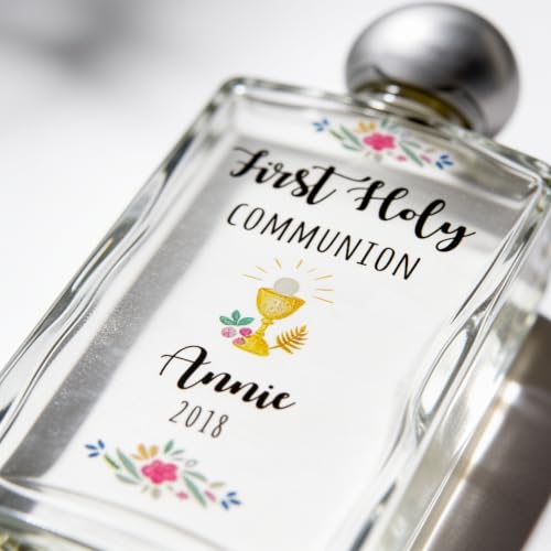 Personalized First Communion Holy Water Bottle - Laser Engraved Name & Date - color: Communion Pink