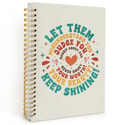 Let Them Inspirational Spiral Notebook, Motivational Journals for Women, Inspirational Positivity Journal, Let Them Misunderstand You Positive Hardcover Notebooks 5.5x8.3 - color: Let them