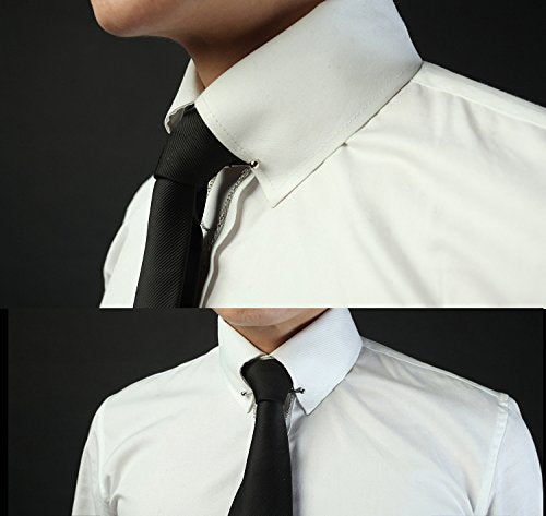 Tie Collar Bar Pin Set for Men Classic Collar Clip Set of 2 - style: Style 1