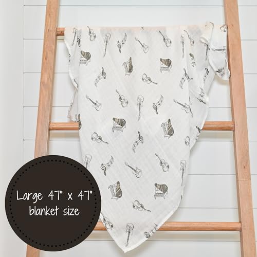 LollyBanks Muslin Swaddle Blanket, 47 x 47 in, Newborn Receiving Blanket - color: Chello There