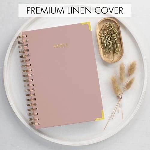 Aesthetic Thick Spiral Notebook Journal For Women in B5 - Linen Hardcover - color: Pink, size: B5