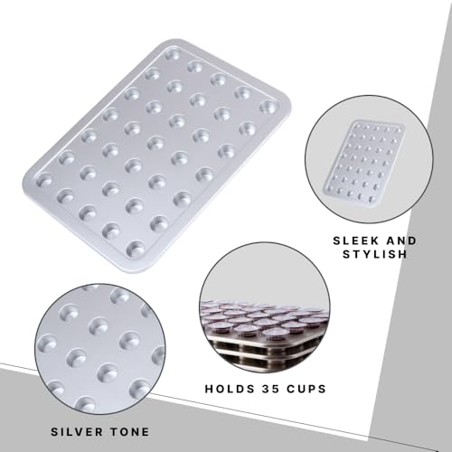 Silvertone Communion Tray Holds 35 Cups, Church Serving Tray