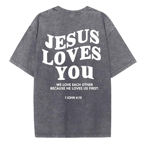 Christian Believer Faith God Religious T-Shirt Jesus Shirts for Women Men - color: Light Grayb, size: Large