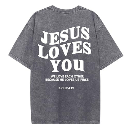 Christian Believer Faith God Religious T-Shirt Jesus Shirts for Women Men - color: Light Grayb, size: XX-Large