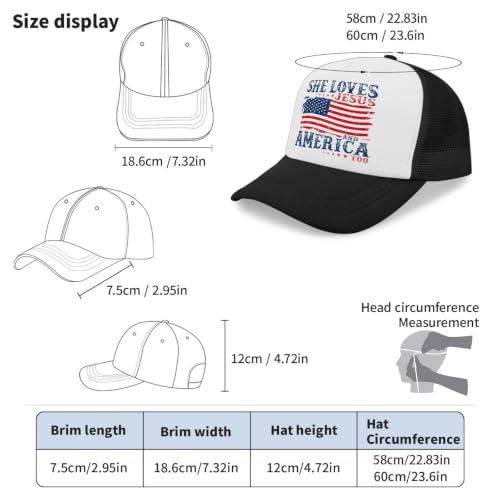 She Loves Jesus and America Too Hats for Womens Soft Washed Distressed Baseball - color: She Loves Jesus and America Tooallblack2