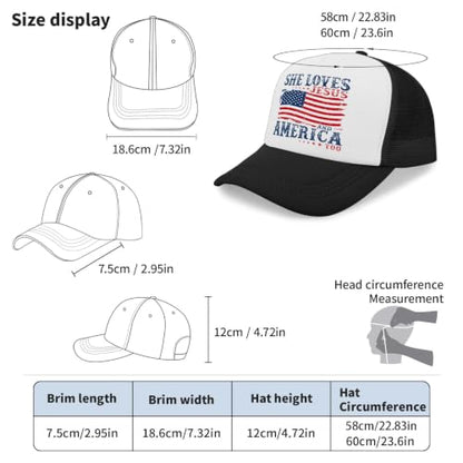 She Loves Jesus and America Too Hats for Womens Soft Washed Distressed Baseball - color: She Loves Jesus and America Tooallblack2