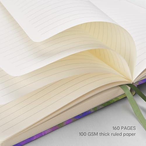 &And Per Se Lined Hardcover Notebook – A5 5.7"x8" College Ruled, 160 Pages, 100gsm Thick Paper – Aesthetic Journal for Women, Gift-Ready Planner, Everyday Writing Notebook (Lavender Grove) - color: i.Lavender Grove, style: Lined with Pattern