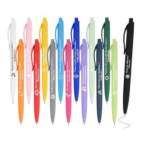 15 Pcs Bible Pens Christian Pen, Bible Verse Pens with ST Nip - color: Mix