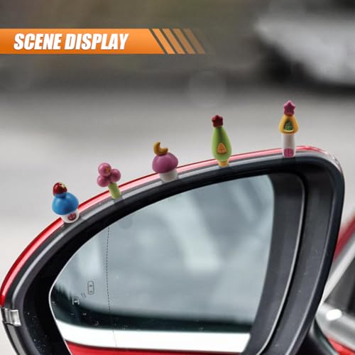 Craedli 5PCS Mini Resin House Car Dashboard Decorations, Mushroom Ornaments - size: 5PCS
