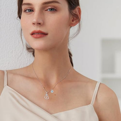 AOBOCO Cross Necklace Birthstone Jewelry Baptism First Communion Confirmation Gifts Necklace for women - color: 12-tanzanite-Dec