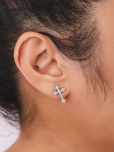 Sacina Dainty Cross Stud Earrings, Cross Earrings for Women, Gothic Earrings, Grunge Earrings, Y2k Earrings, Christmas Jewelry Gift for Women