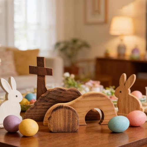 Empty Tomb Wooden Decor Easter Resurrection Scene Set for Home Decor