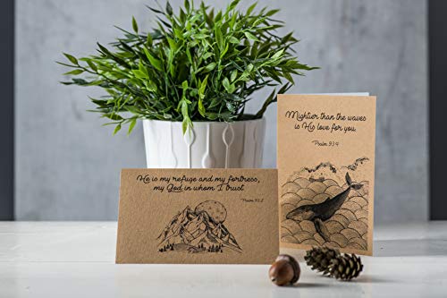 DIVERSEBEE 18 Kraft Inspirational Christian Greeting Cards with Envelopes - color: Kraft