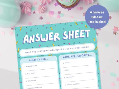 Markt Who Knows The Birthday Girl Best, Birthday Party Games for Kids Party Games, Game Supplies and Activities for Teens, Boys or Girls (Pink) - color: Who Knows the Birthday Girl Best
