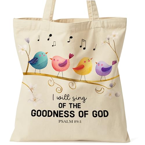 Christian Bible Tote Bag for Women Shopping Work Church with Inner Pocket - color: Beige 02