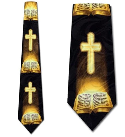 Bible Ties Mens Cross Necktie for Men Religious Tie Christian Neckties
