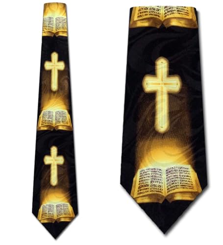 Bible Ties Mens Cross Necktie for Men Religious Tie Christian Neckties