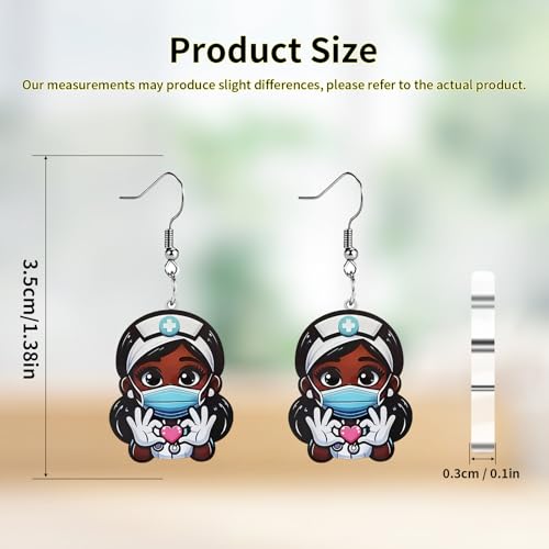 Christian Statement Earrings for Women, Acrylic Dangle Earrings, Lightweight Comfortable, Non Tarnish Hooks, Faith Jewelry, Religious Gift for Women - color: Black Girl