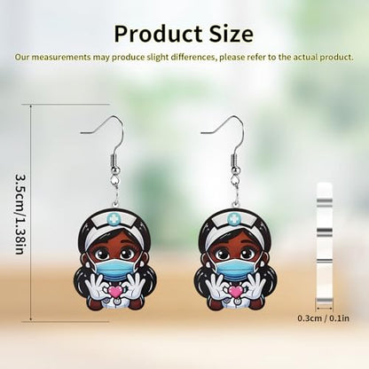 Christian Statement Earrings for Women, Acrylic Dangle Earrings, Lightweight Comfortable, Non Tarnish Hooks, Faith Jewelry, Religious Gift for Women - color: Black Girl
