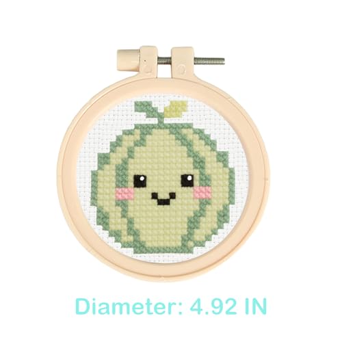 57lilina Easy Embroidery Kit for Kids Beginners, 6 Set Cute Stamped Pattern - color: Mango+Dragon Fruit+Cucumber+Sweet Potato+Cantaloupe+Cabbage