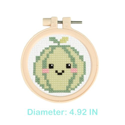 57lilina Easy Embroidery Kit for Kids Beginners, 6 Set Cute Stamped Pattern - color: Mango+Dragon Fruit+Cucumber+Sweet Potato+Cantaloupe+Cabbage
