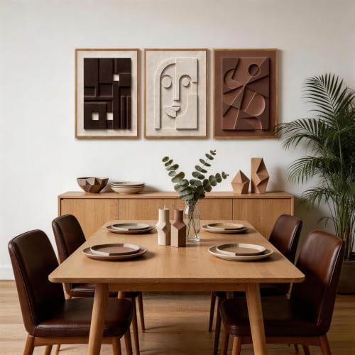 CHDITB 3D Textured Abstract Face Relief Wall Art Neutral Geometric Painting - color: 3d Geometric