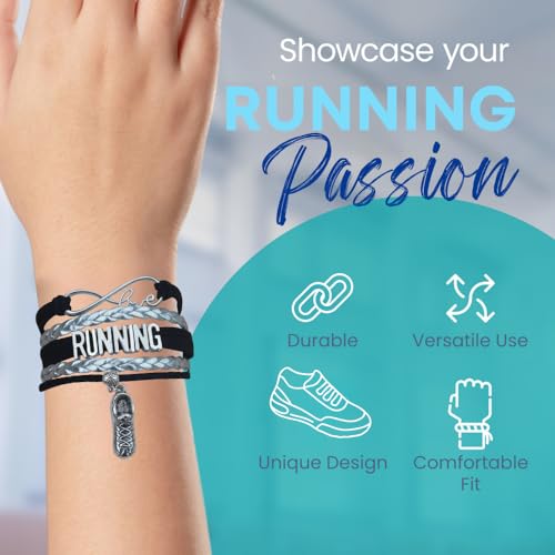 Infinity Collection Running Gifts- Runner Bracelet, Jewelry, Adjustable Charm Bracelet- Perfect Cross Country, Track, Marathon Gifts … - color: Runner